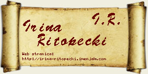 Irina Ritopečki vizit kartica